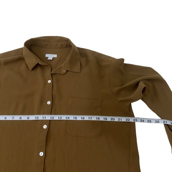 J. Jill Womens Button-Down Long Sleeve Tunic Top Size Medium Brown Relaxed Fit - Picture 4 of 13